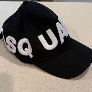 DSQUARED2 Black Baseball Cap with White Embroidered Logo